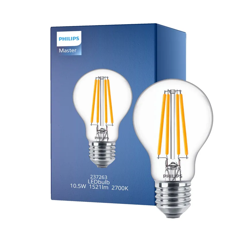 Philips Classic LED Bulbo E27 Pera con Filamento Clara 10.5W 1521lm - 827 Luz muy Cálida | Reemplazo 100W Ocasión Especial