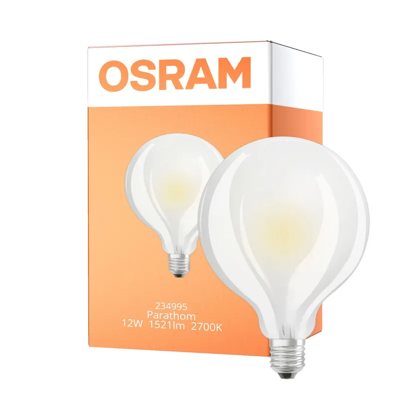 Osram Parathom Retrofit Classic LED E27 Globe con Filamento Mate 95mm 12W 1521lm - 827 Luz muy Cálida | Regulable - Reemplazo 100W Súper Precio