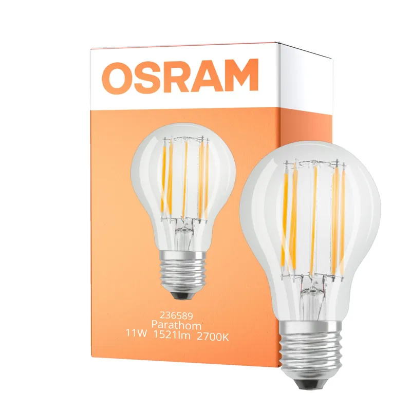 Certificado Osram Parathom Retrofit Classic LED E27 Pera con Filamento Clara 11W 1521lm - 827 Luz muy Cálida | Reemplazo 100W