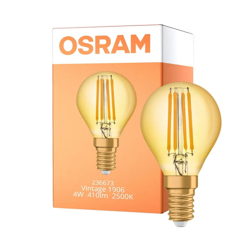 Osram Vintage 1906 LED E14 Esférica con Filamento Oro 4W 420lm - 825 Luz muy Cálida | Reemplazo 35W Oferta