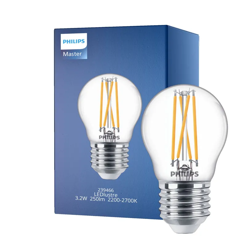 A Buen Precio Philips Classic LED E27 Esférica con Filamento Clara 3.2W 250lm - 922-927 Dim to Warm | Mejor reproducción de color - Regulable - Reemplazo 25W