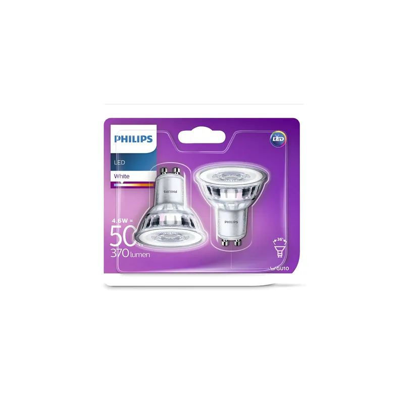 Precio Económico Philips MASTER LED Foco Classic GU10 PAR16 4.6W 370lm 36D - 830 Luz Cálida | Reemplazo 50W