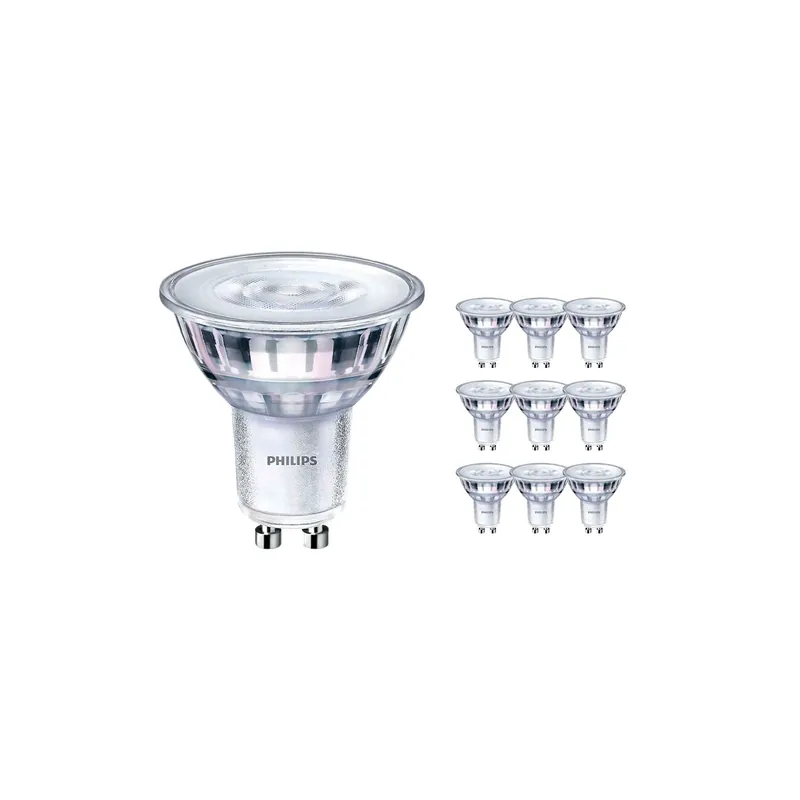 Disponible Ahora Multipack 10x Philips Corepro LED Foco GU10 PAR16 3W 230lm 36D - 830 Luz Cálida | Regulable - Reemplazo 35W