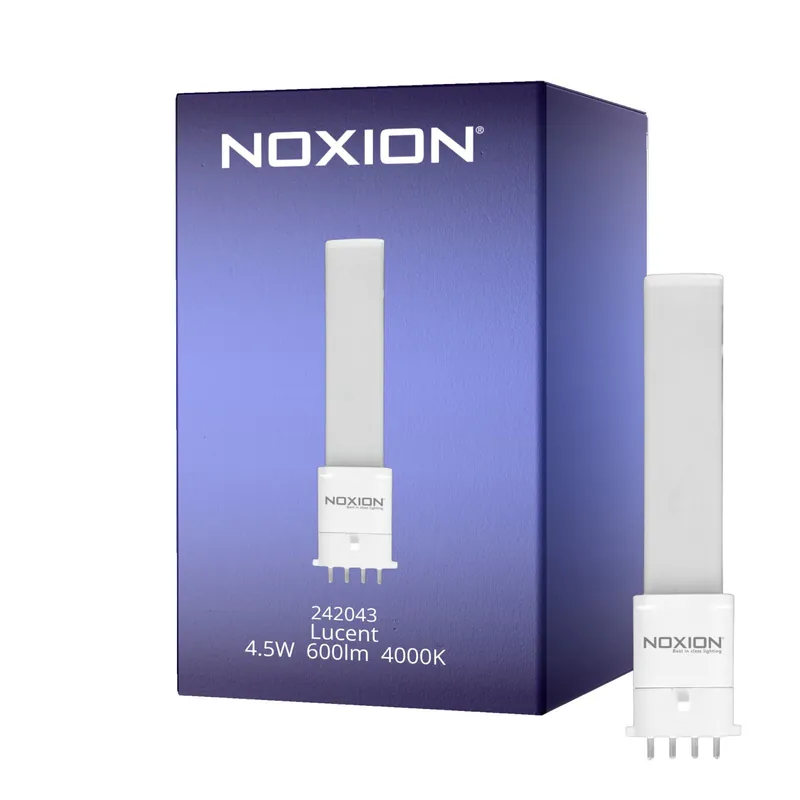 Noxion Lucent PL-S LED 4.5W 600lm - 840 Blanco Frio | 4-Pines - Reemplazo 9W Solo Por Tiempo Limitado