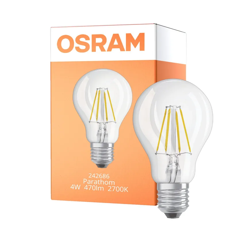 Osram Parathom Retrofit Classic LED E27 Pera con Filamento Clara 4W 470lm - 827 Luz muy Cálida | Reemplazo 40W Precio Económico