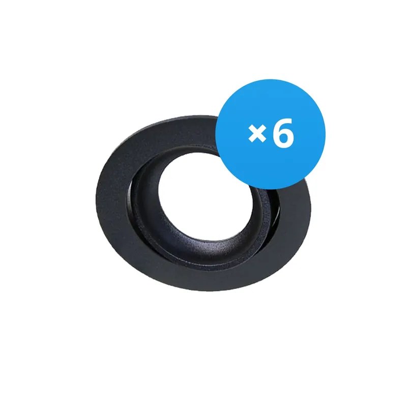 Precio De Fábrica Multipack 6x Noxion Empotrado Spot Vision MR16 Ajustable Negro | Recorte 69mm - GU10 Casquillo