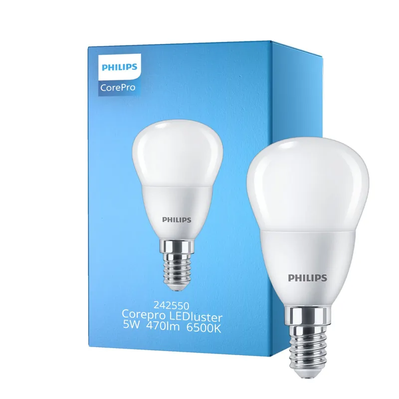 Ordena Ya Philips Corepro LED Lustre E14 Esférica Mate 5W 470lm - 865 Luz de Día | Reemplazo 40W