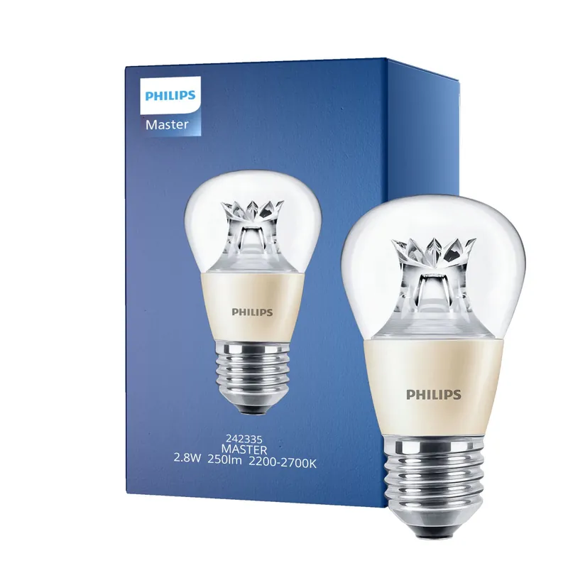 Philips MASTER LED Lustre E27 Esférica Corona Clara 2.8W 250lm - 822-827 Dim to Warm | Regulable - Reemplazo 25W Oferta De Temporada