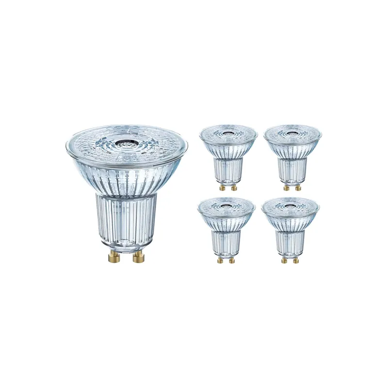 5x Osram Parathom Foco LED GU10 PAR16 4.5W 350lm 36D - 927 Luz muy Cálida | Mejor reproducción de color - Regulable - Reemplazo 50W Súper Precio