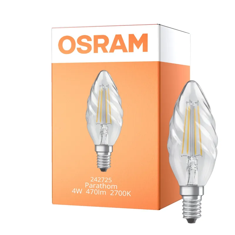 Últimas Unidades Osram Parathom Retrofit Classic LED E14 Vela con Filamento Clara 4W 470lm - 827 Luz muy Cálida | Reemplazo 40W