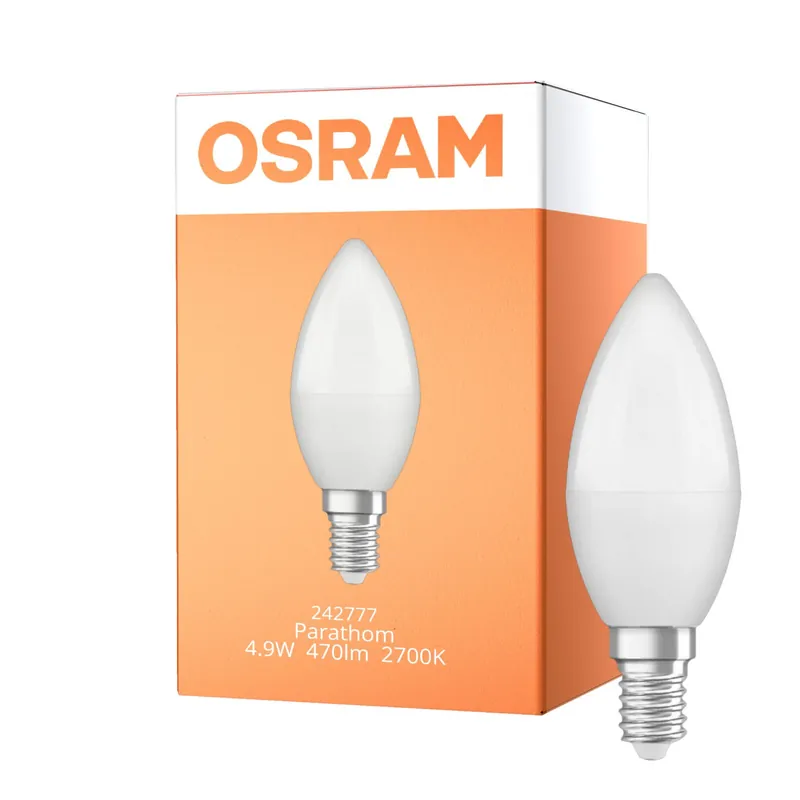 Osram Parathom Classic LED E14 Vela Mate 4.9W 470lm - 827 Luz muy Cálida | Reemplazo 40W Favorito De Clientes