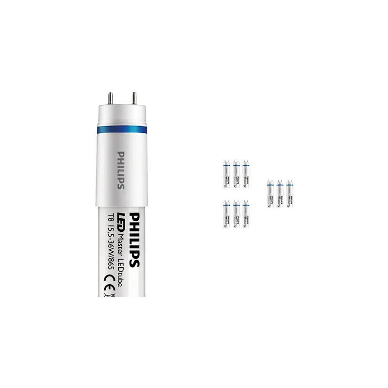 Garantía De Devolución De Dinero Multipack 10x Philips LED Tube T8 MASTER (EM Mains) Ultra Output 15.5W 2500lm - 865 Luz de Día | 120cm - Reemplazo 36W