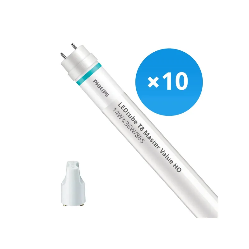 Multipack 10x Philips Tubo LED T8 MASTER Value (EM/Mains) High Output 14W 2100lm - 865 Luz de Día | 120cm - Reemplazo 36W Certificado
