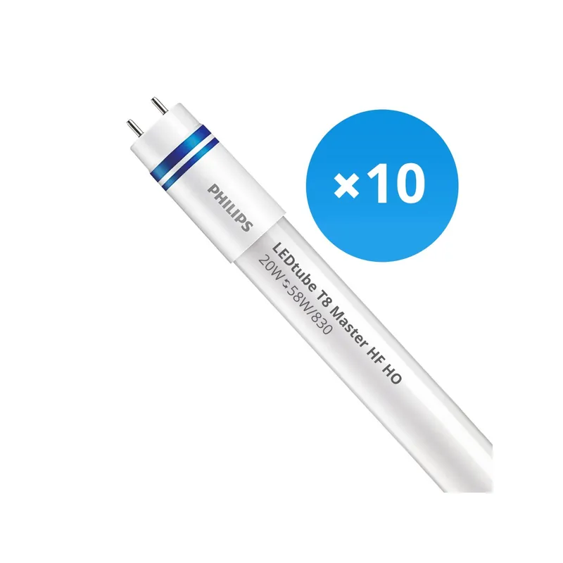 Stock Limitado Multipack 10x Philips Tubo LED T8 MASTER (HF) High Output 20W 2900lm - 830 Luz Cálida | 150cm - Regulable - Reemplazo 58W
