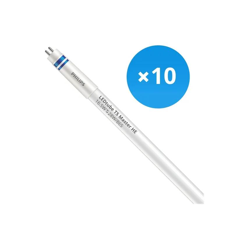 Últimas Unidades Multipack 10x Philips Tubo LED T5 MASTER (HF) High Efficiency 16.5W 2500lm - 865 Luz de Día | 115cm - Reemplazo 28W