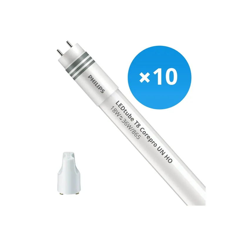 Multipack 10x Philips Tubo LED T8 CorePro (UN) High Output 18W 2000lm - 865 Luz de Día | 120cm - Reemplazo 36W Promoción