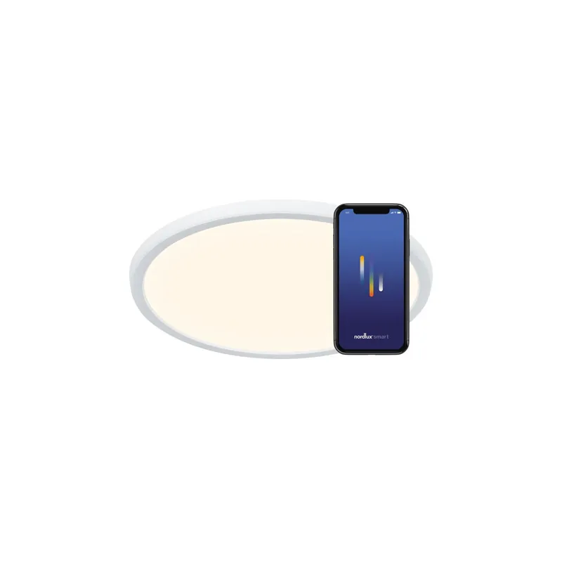Últimas Unidades Nordlux Plafón LED Techo/Pared Oja Smart Blanco 15W 1600lm 120D - 822-865 Ajustable Blanco | Regulable – IP20