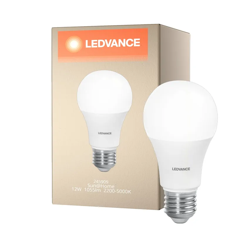 Garantía De Devolución De Dinero Ledvance Sun@home Classic LED E27 Bulbo Mate 12W 1055lm - 922-950 Ajustable Blanco | Regulable - Mejor reproducción de color
