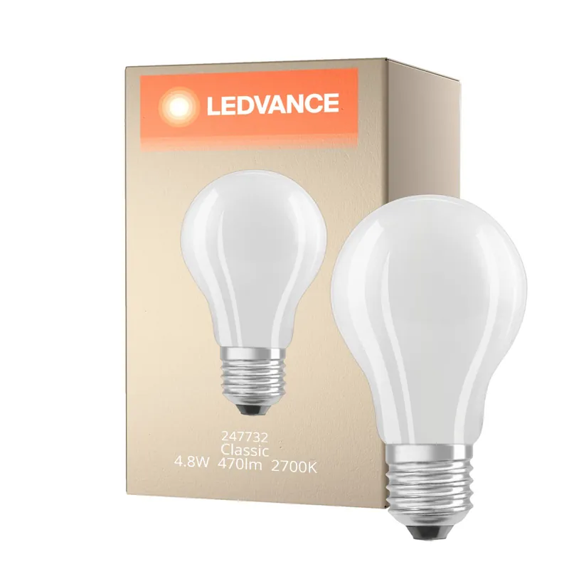 Ledvance Classic LED E27 Pera con Filamento Mate 4.8W 470lm - 827 Luz muy Cálida | Regulable - Reemplazo 40W Última Oportunidad