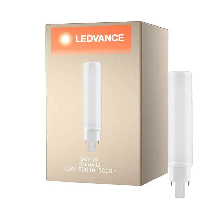 Certificado Ledvance Dulux-D LED 10W - 830 Luz Cálida | 4-Pines - Reemplazo 26W