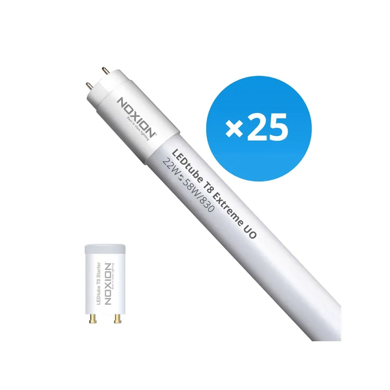 Imprescindible (Must-Have) Multipack 25x Noxion Tubo LED T8 Avant Extreme (EM/Mains) Ultra Output 22W 3300lm - 830 Luz Cálida | 150cm - Reemplazo 58W
