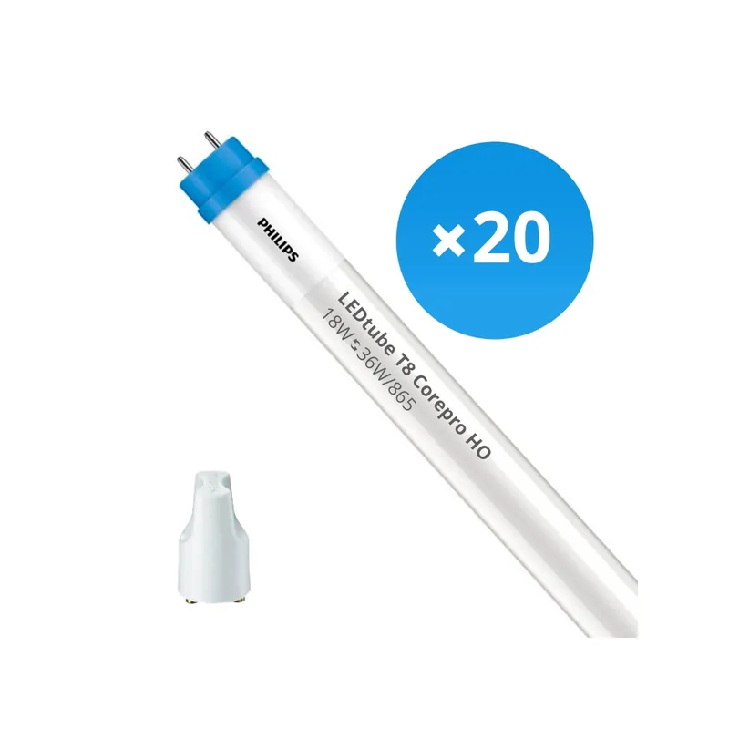 Promoción Multipack 20x Philips Tubo LED T8 CorePro (EM/Mains) High Output 18W 2000lm - 865 Luz de Día | 120cm - Reemplazo 36W