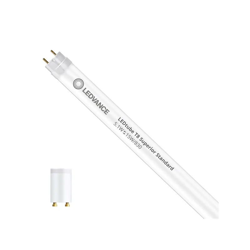 Ledvance Tubo LED T8 Superior (EM/Mains) Standard Output 5.1W 810lm - 830 Luz Cálida | 44cm - Reemplazo 15W Rebajas