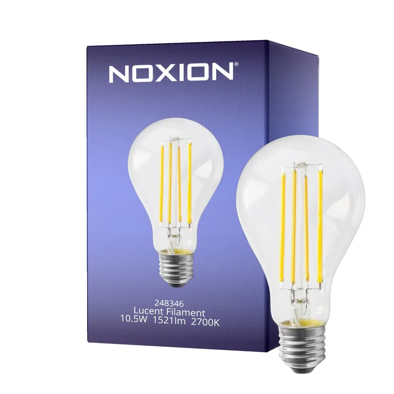 Noxion Lucent con Filamento LED E27 Pera con Filamento Clara 10.5W 1521lm - 827 Luz muy Cálida | Reemplazo 100W Oferta