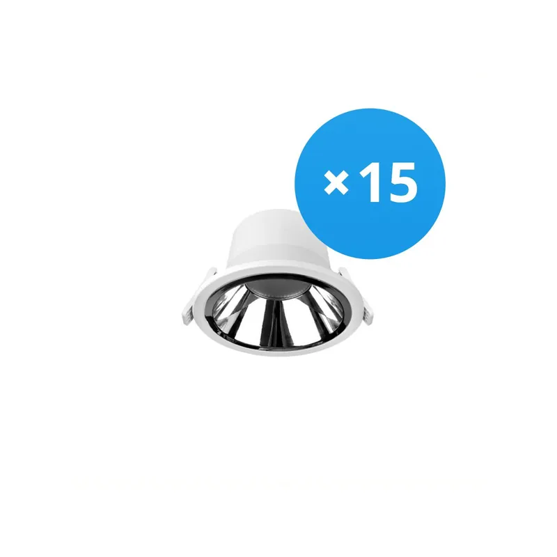 Liquidación Multipack 15x Noxion Downlight LED Apollo 9W 1100lm 60D - 830 Luz Cálida | 145mm - Alu Reflector - UGR <19