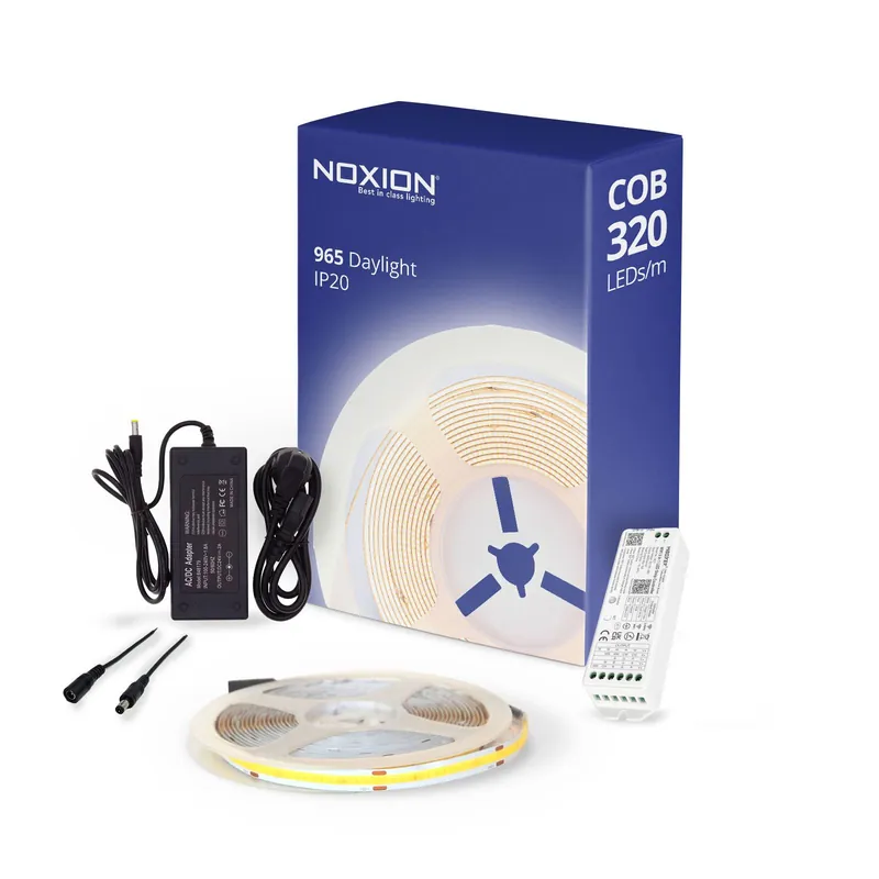 Noxion Tiras LED Naga 5 Metro Set completo - Smart Wifi - 24V - 320LEDs/m - COB - 8W/m - 965 Luz De Día | 8mm - IP20 - Mejor Reproducción De Color Alta Calidad