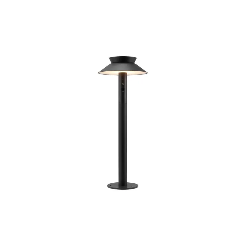 Ocasión Especial Nordlux Solar Lámpara de pedestal Justina Metal Negro 5W 400lm - 830 Luz Cálida | Sensor de Movimiento y Luz