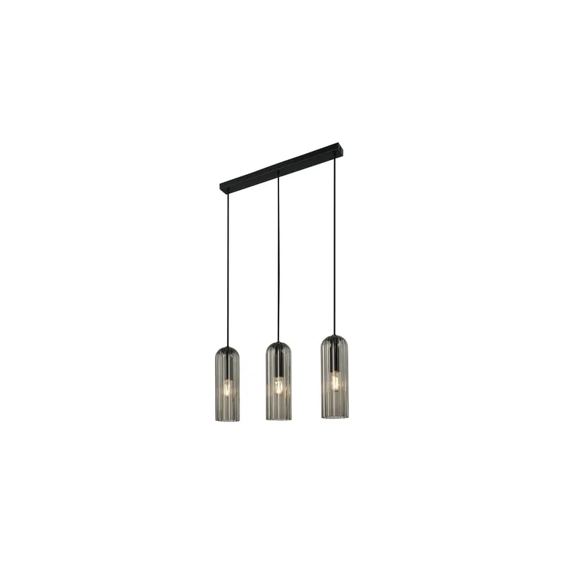 Favorito De Clientes Nordlux Miella 3-Rail Colgante De Luz Vidrio Smoke | Apta para 3x E27