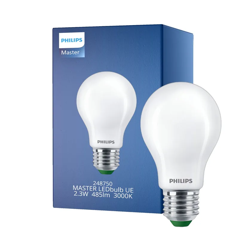 Venta Final Philips MASTER LED Bulbo Ultra Efficient E27 Pera Mate 2.3W 485lm - 830 Luz Cálida | Reemplazo 40W