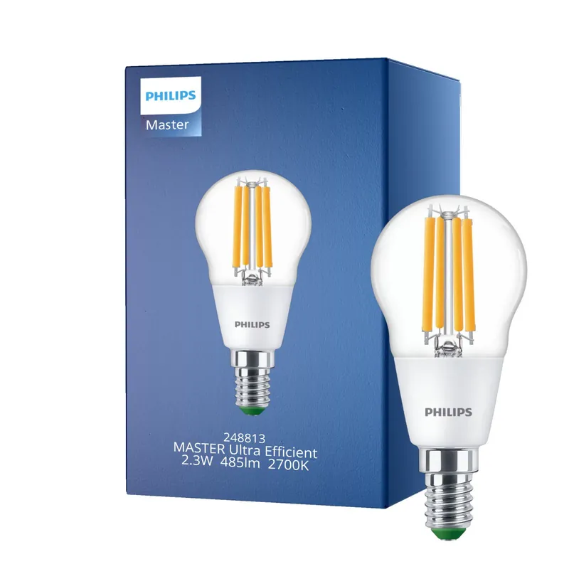 A Buen Precio Philips MASTER LED Vela Ultra Efficient E14 Pera Clara 2.3W 485lm - 827 Luz muy Cálida | Reemplazo 40W