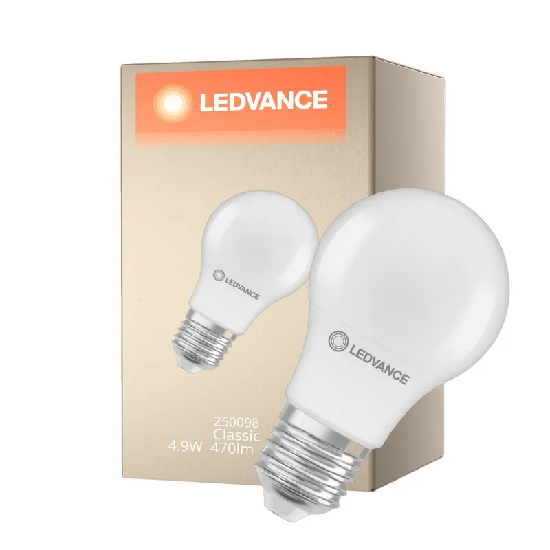 Ordena Ya Ledvance Classic LED E27 Pera Mate 4.9W 470lm - 840 Blanco Frio | Reemplazo 40W
