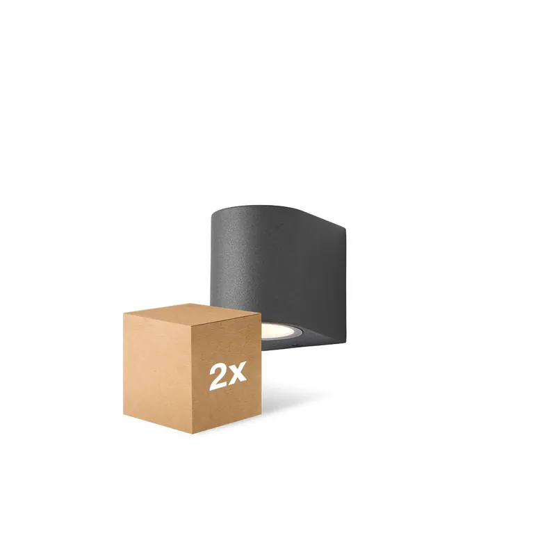 Última Oportunidad Multipack 2x D'Lite Luz De Pared Vossem Negro | IP54 - Apta Para 1x GU10