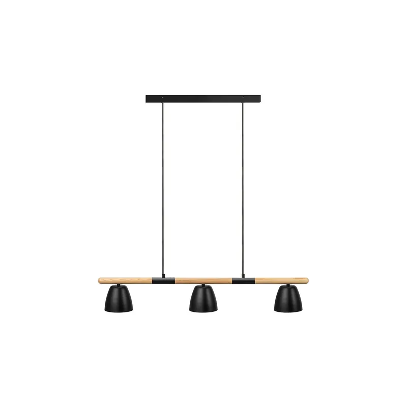 Nordlux Theo 3-Rail Colgante De Luz Metal y Madera Negro | Apta para 3x GU10 Bestseller