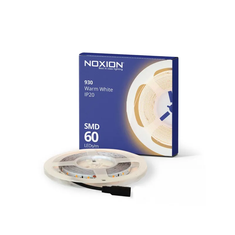Ordenar Ahora Mismo Noxion Tiras LED Naga 5 Metro IP20 SMD2835/60 24V 4.8W/m 930 /8mm/100mm + DC Cable
