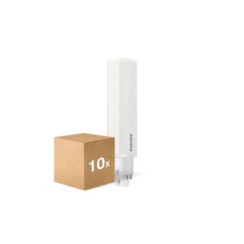 Garantía De Devolución De Dinero Multipack 10x Philips CorePro PL-C LED 6.5W 770lm - 840 Blanco Frio | 4-Pines - Reemplazo 18W