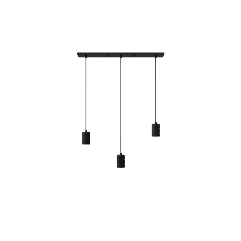Calex Retro Colgante De Luz Cordset Rectangular Metal Negro |incl. cable 2 Metro - Apta para 3xE27 Precio Reducido