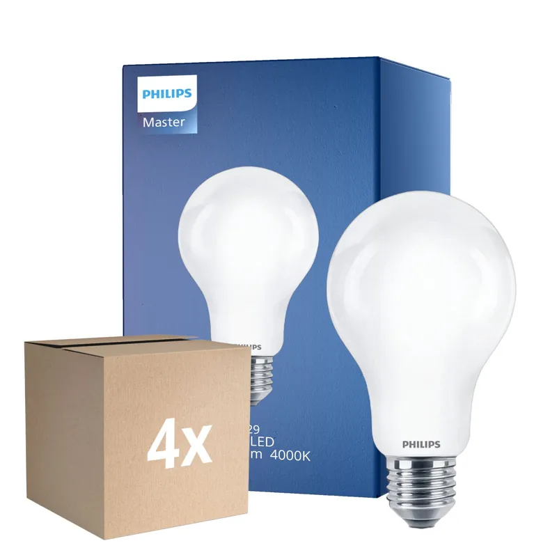 Compra Ahora Multipack 4x Philips Classic LED Bulbo E27 Pera Mate 17.5W 2452lm - 840 Blanco Frio | Reemplazo 150W