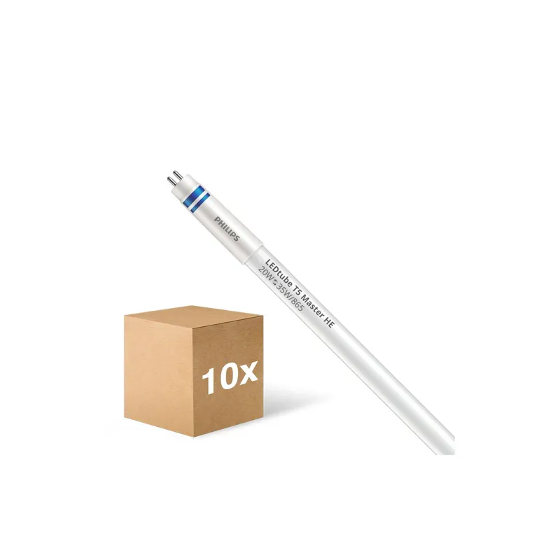 Multipack 10x Philips Tubo LED T5 MASTER (HF) High Efficiency 20W 3000lm - 865 Luz de Día | 145cm - Reemplazo 35W Económico