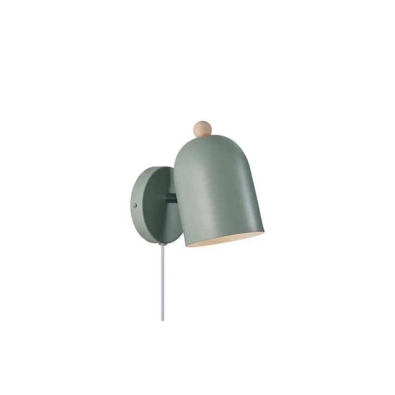 Liquidación Nordlux Gaston Luz De Pared Metal y Madera Verde | Apta para E27