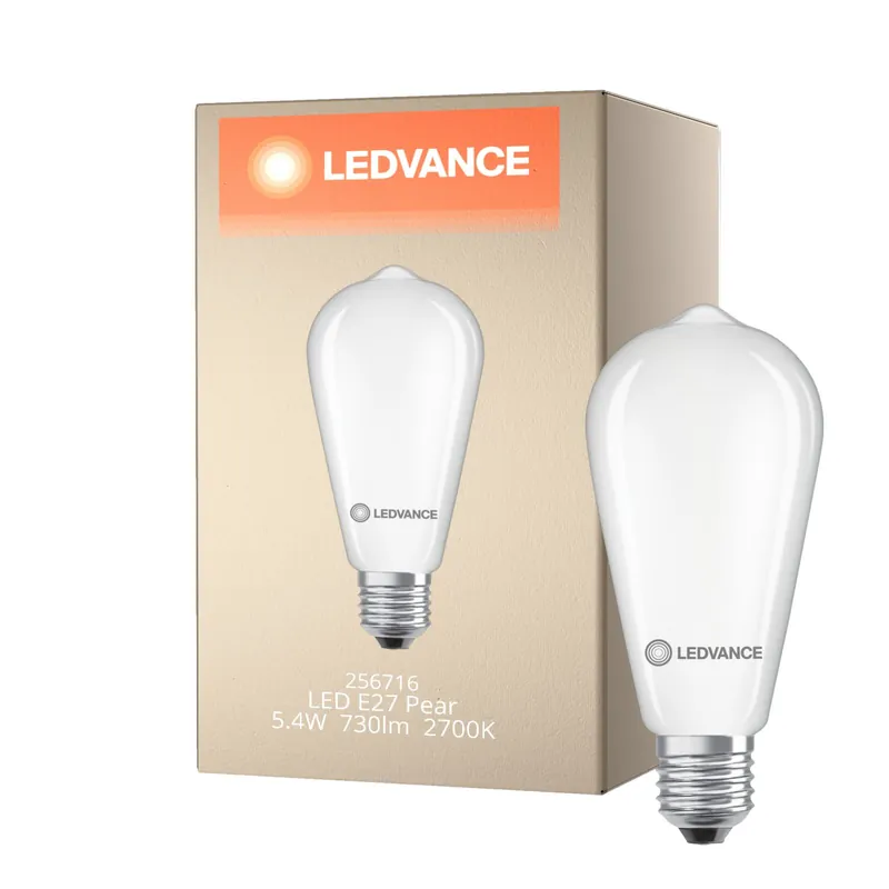 Ledvance Classic LED E27 Pera Mate 5.4W 730lm - 827 Luz Muy Cálida | Reemplazo 60W Económico