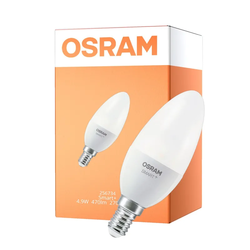 Osram Smart+ Vela E14 Mate 4.9W 470lm - 827-865 Ajustable Blanco | Zigbee Regulable - Reemplazo 40W Ocasión Especial