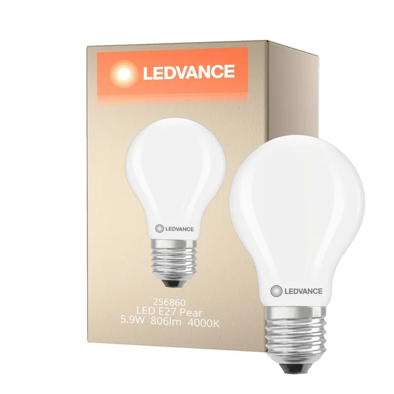 Precio De Fábrica Ledvance Classic LED E27 Pera Mate 5.9W 806lm - 840 Blanco Frio| Reemplazo 60W