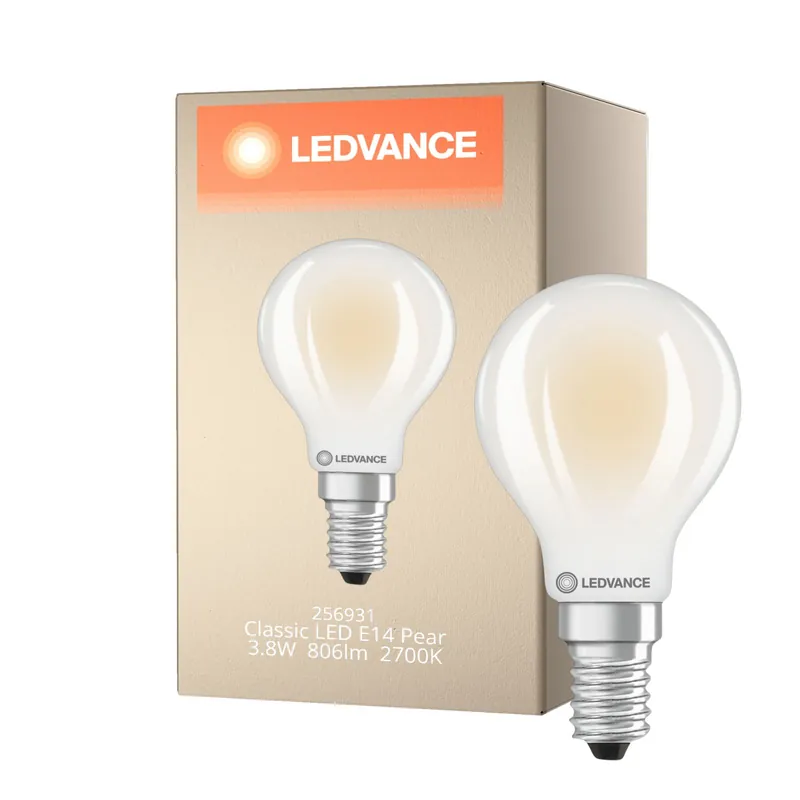 Última Oportunidad Ledvance Classic LED E14 Pera Mate 3.8W 806lm - 827 Luz Muy Cálida | Reemplazo 60W