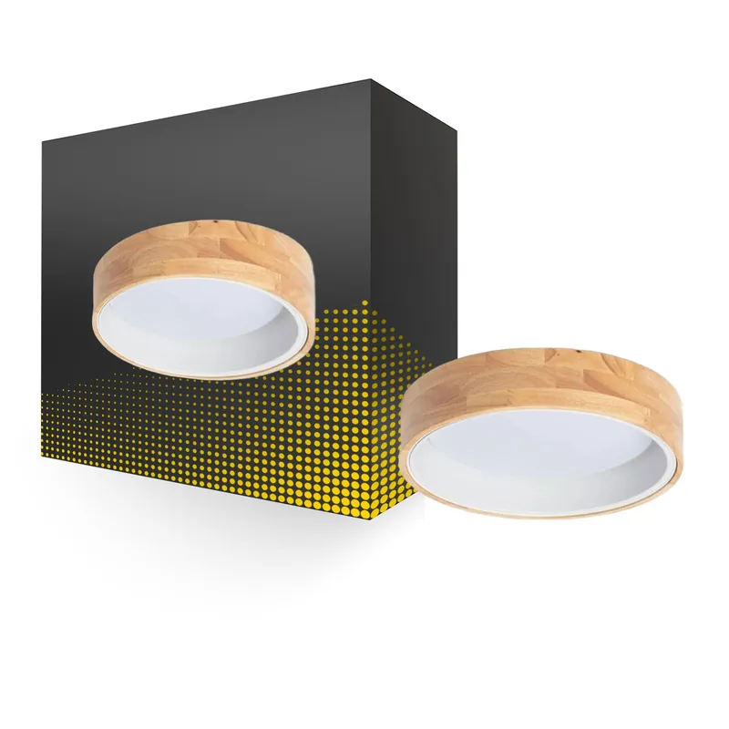 Venta Final Bright Choice Luz de techo Esférica Madera Metal Blanco 15W 1000lm - 830-840-860 CCT