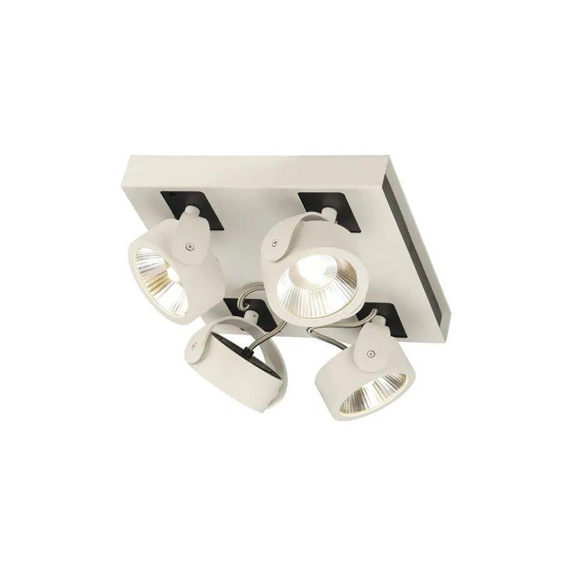 SLV Kalu Quadruple Pared y Luz de techo Aluminium Blanco Cuadrado 60W 4000lm - 830 Luz Cálida | Regulable Oferta Flash