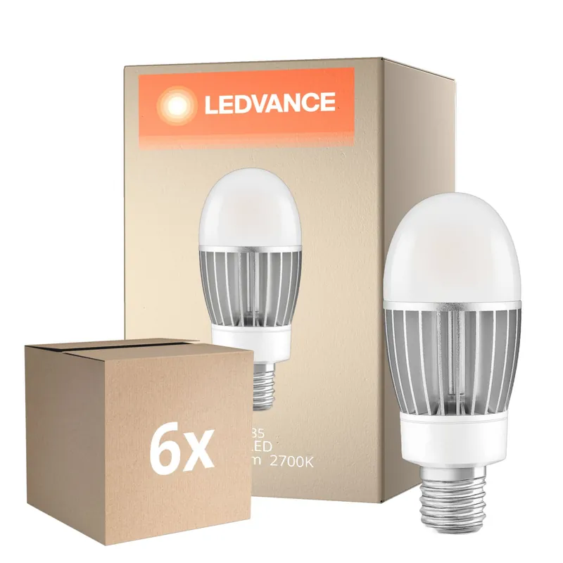 Última Oportunidad Multipack 6x Ledvance LED Bulbo HQL LED P E40 41W 5400lm - 827 Luz muy Cálida | Reemplazo 125W